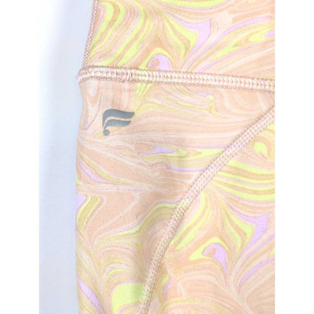 Fabletics Define PowerHold Capri Leggings High Waisted Yellow Pink Marble Large - Picture 6 of 9